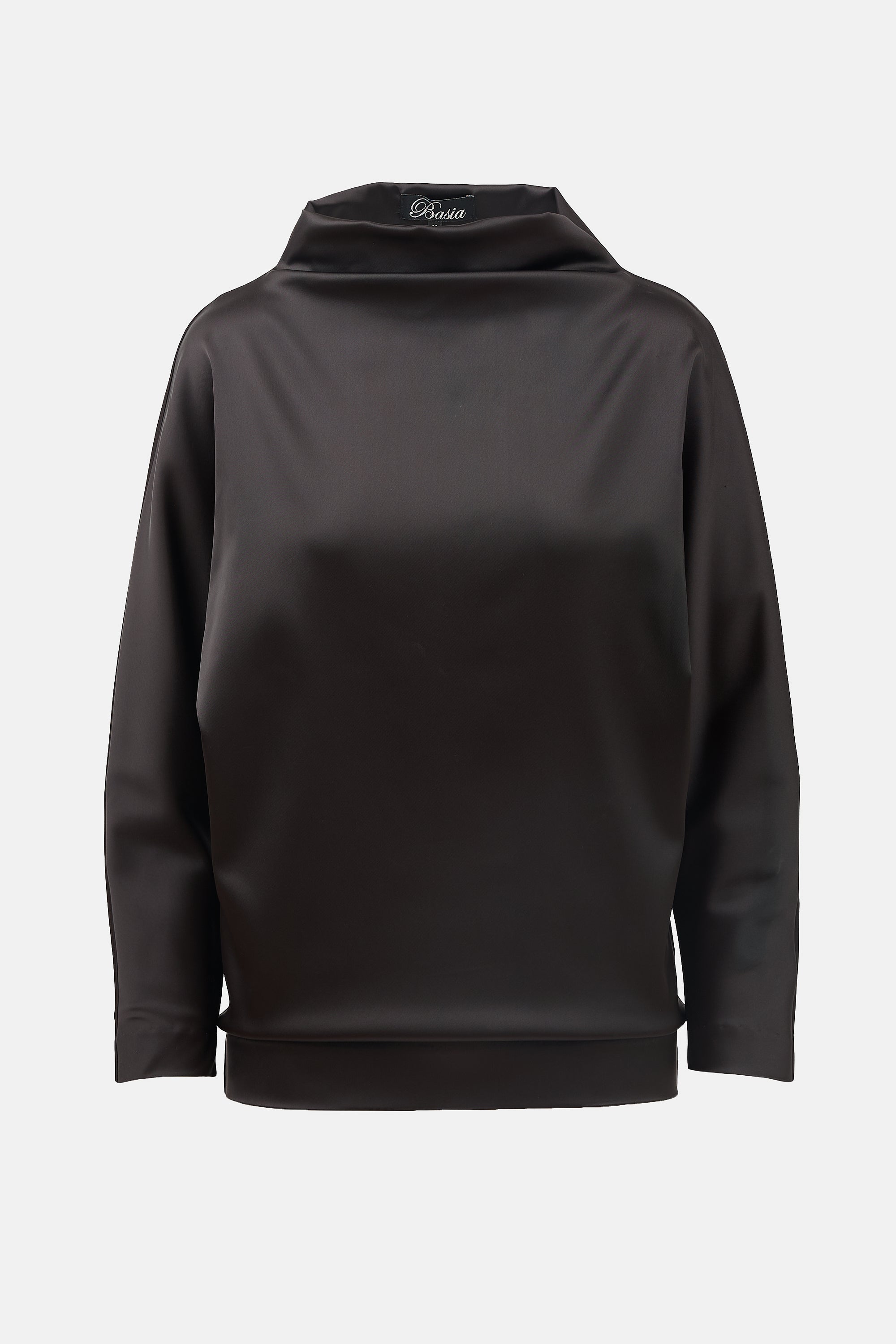 Basia Satin Mock Neck Top