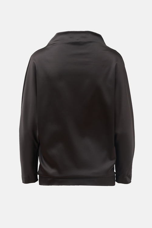 Basia Satin Mock Neck Top