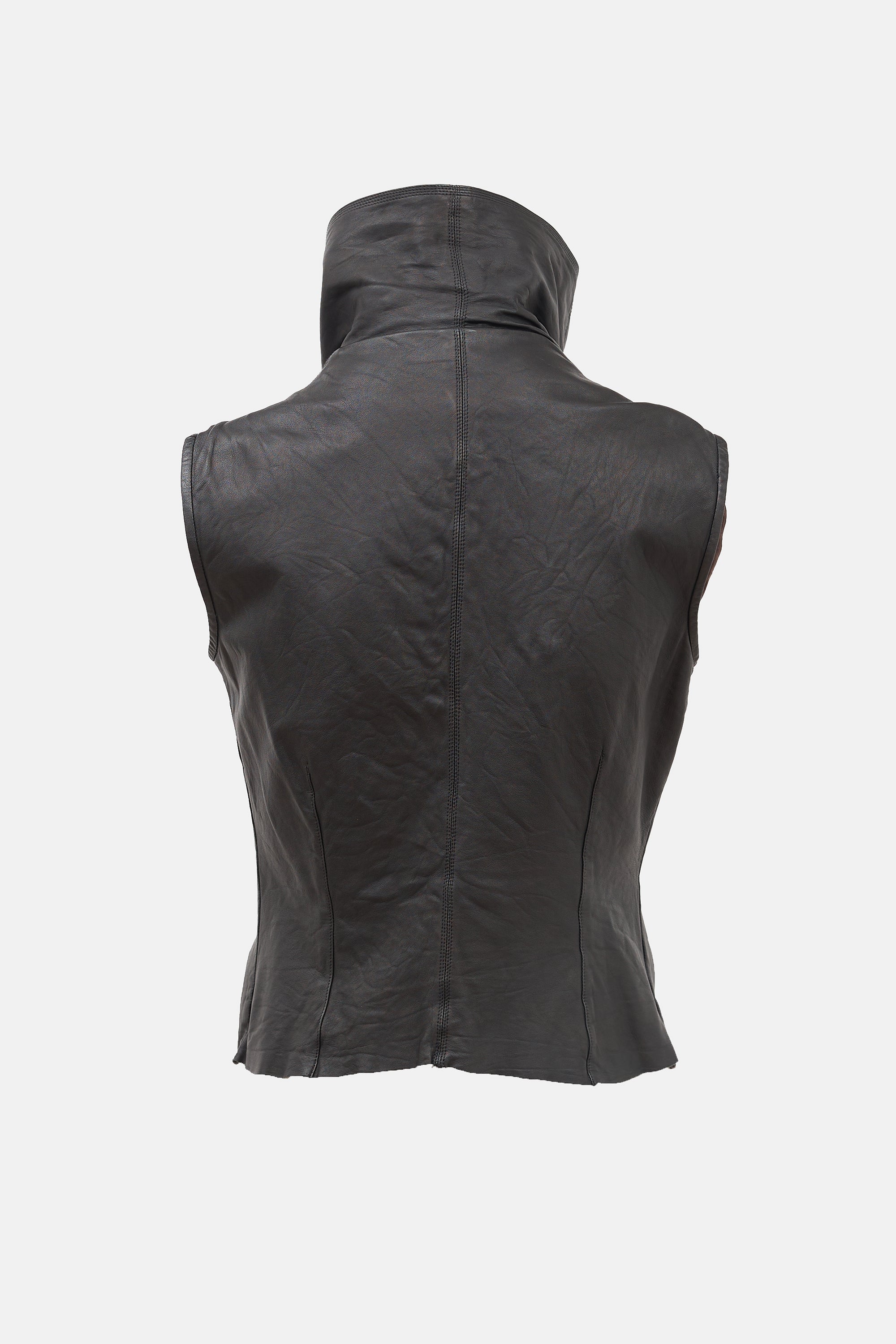 Rick Owens Leather Asymmetric Vest