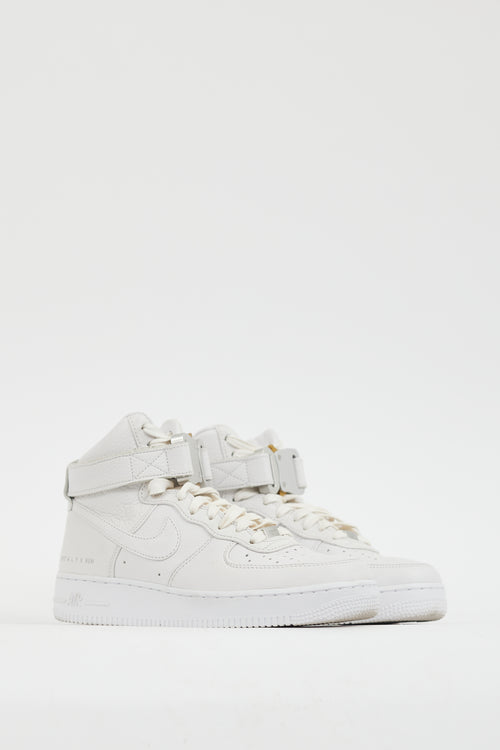 1019 ALYX 9SM X Nike White Air Force 1 High Sneaker
