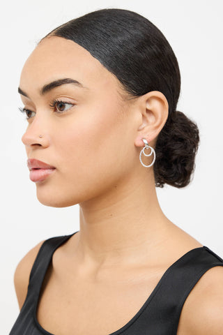 Fine Jewelry 10K White Gold Double Link Drop Earrings