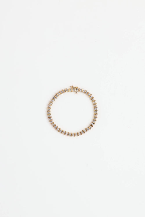 Fine Jewelry 10K Yellow Gold Diamond Tennis Bracelet
