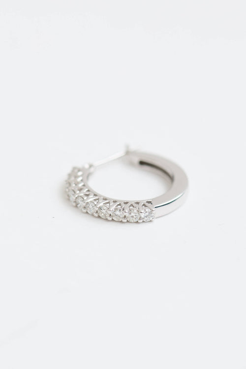 Fine Jewelry 14K White Gold Diamond Hoop Earrings