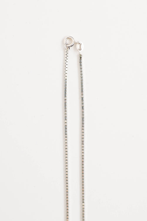Fine Jewelry 14K White Gold Blue Topaz and Diamond Necklace