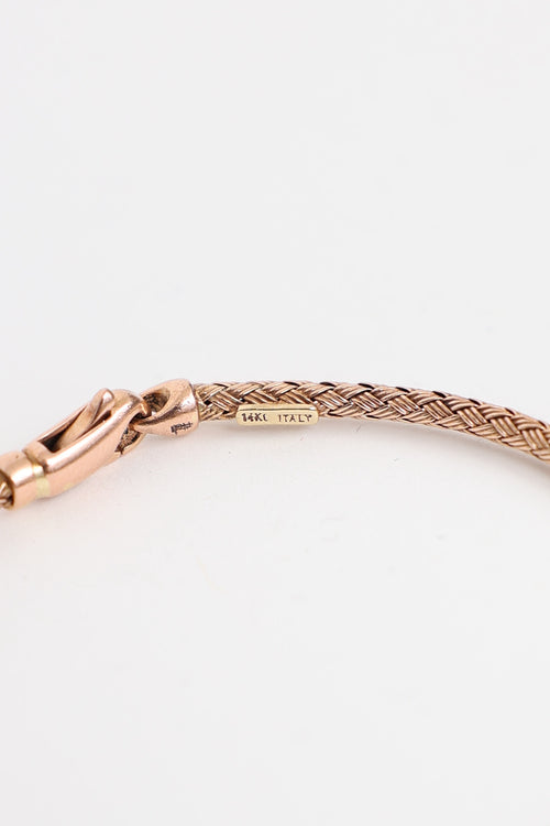 Fine Jewelry 14K Rose Gold Diamond Cable Station Bracelet