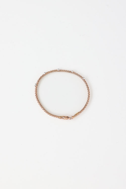 Fine Jewelry 14K Rose Gold Diamond Cable Station Bracelet