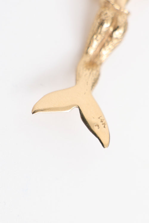Fine Jewelry 14K Yellow Gold Mermaid Pendant
