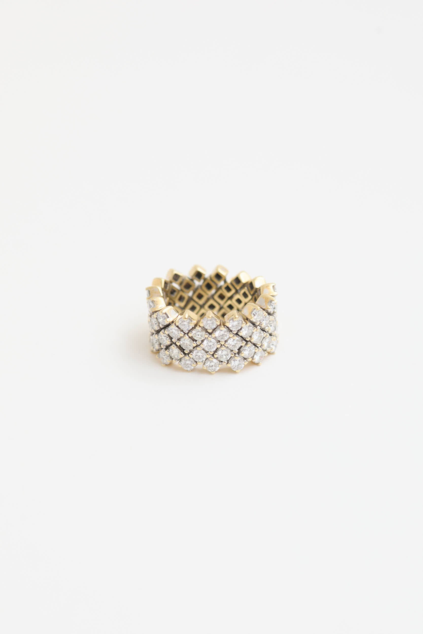 Fine Jewelry 18K Yellow Gold and Diamond Flexible Ring
