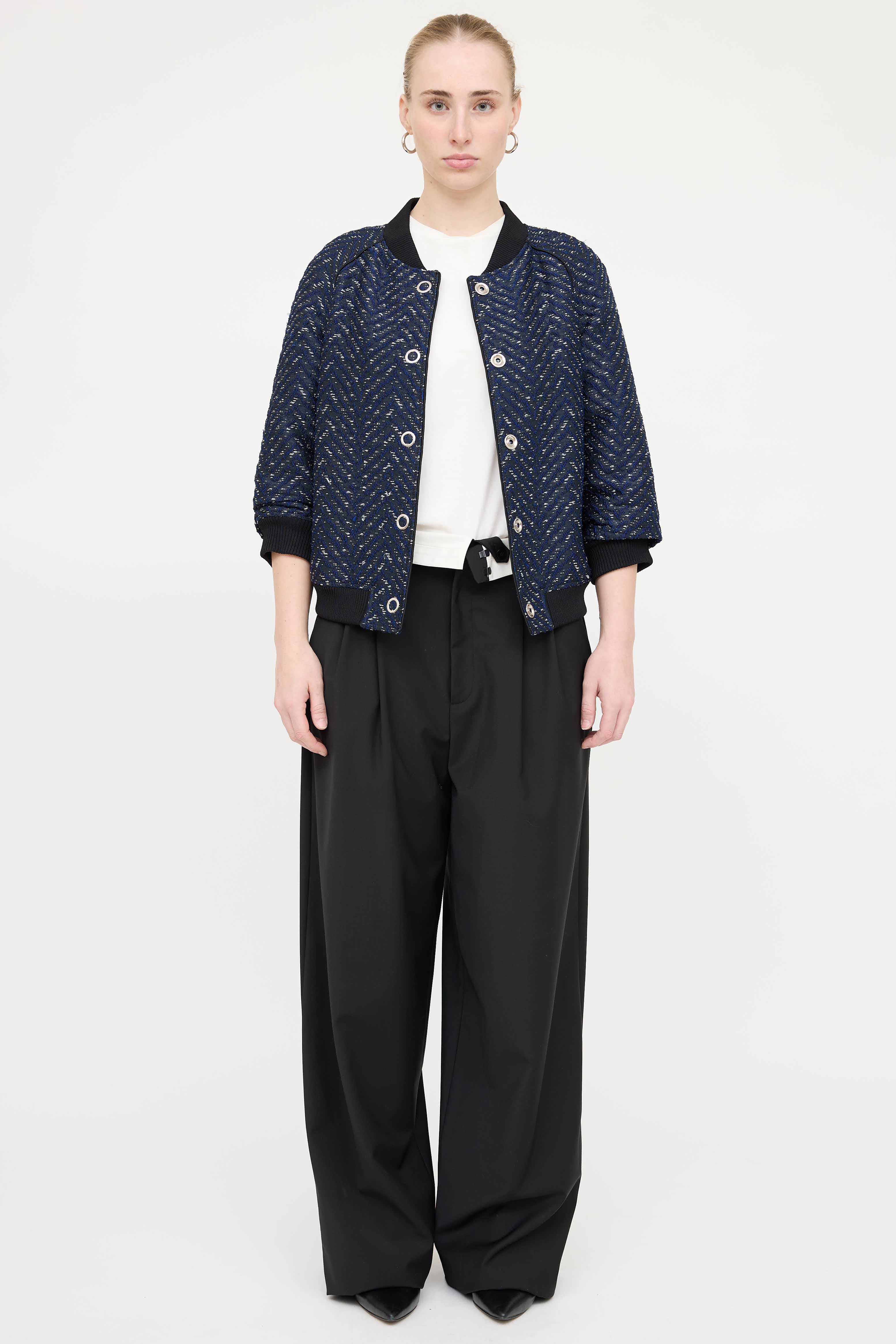 3.1 Phillip Lim Textured Bomber Jacket