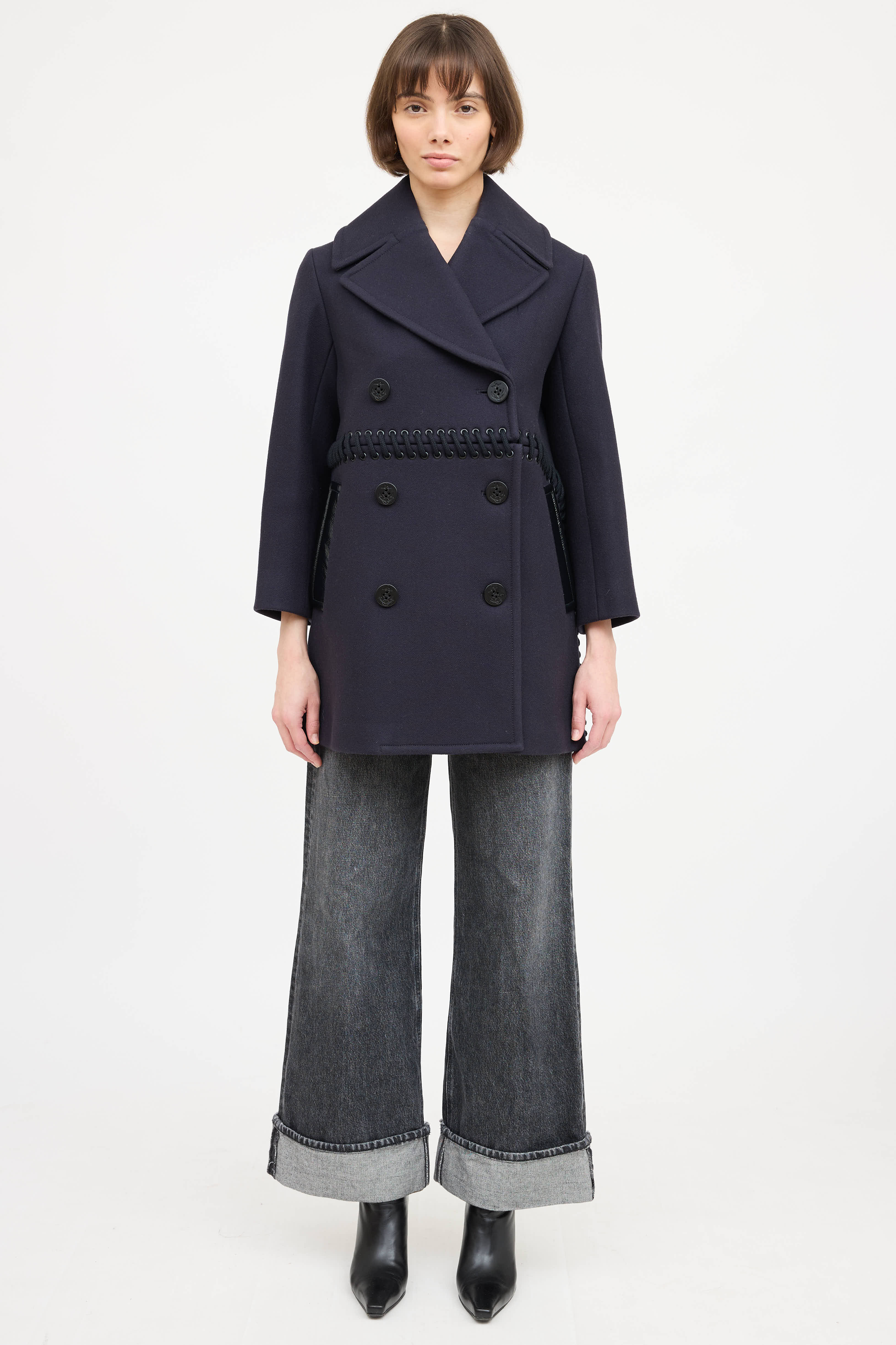 3.1 Phillip Lim Wool Braided Double Breasted Jacket
