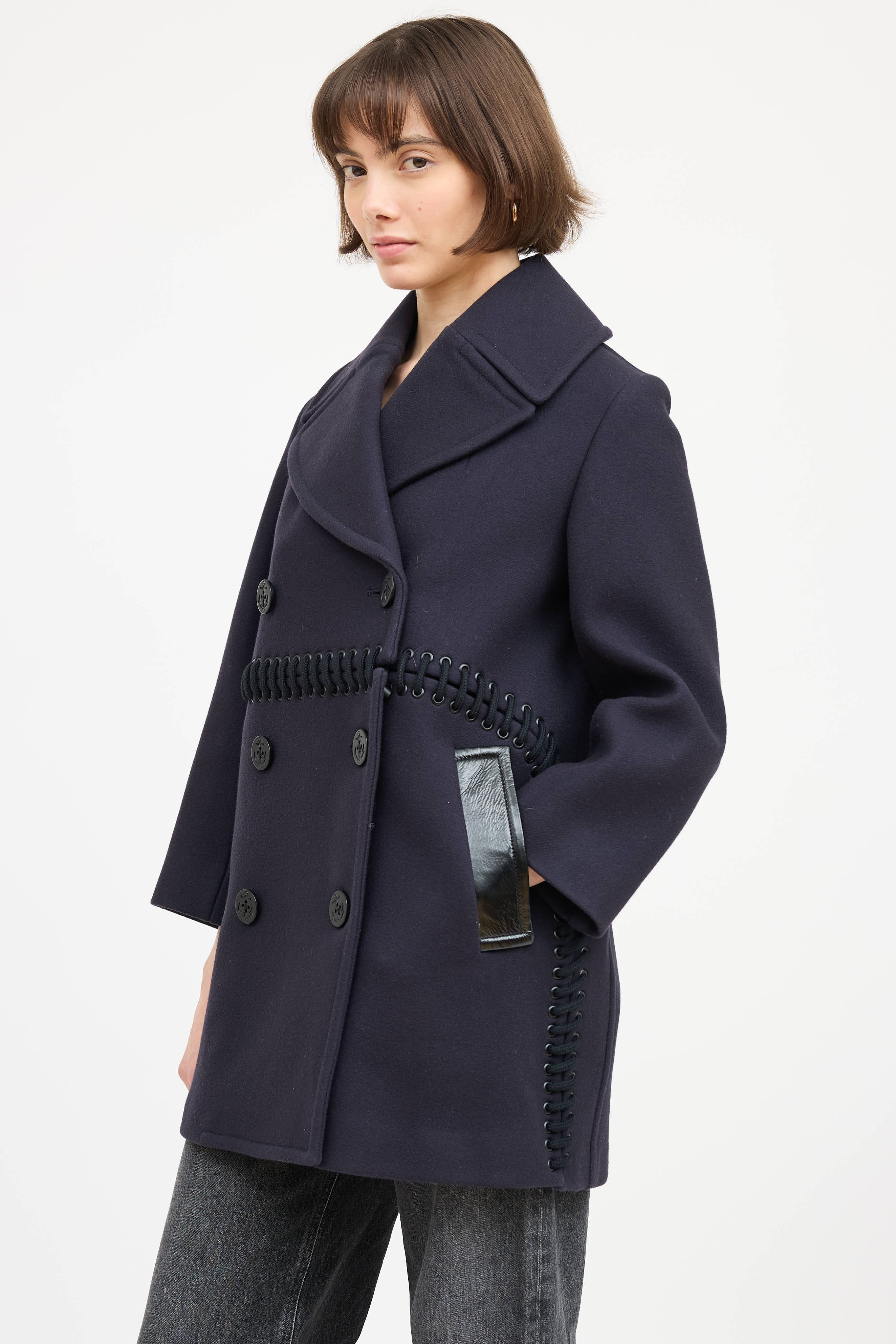 3.1 Phillip Lim Wool Braided Double Breasted Jacket