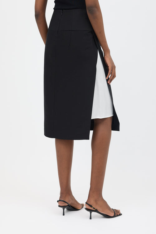 440ME Wool & Silk Side Split Skirt