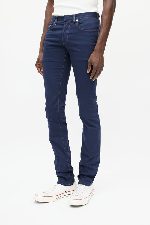 Dior Navy & Orange Contrast Stitch Skinny Trouser