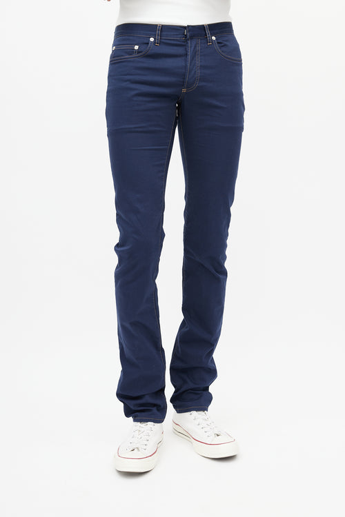 Dior Navy & Orange Contrast Stitch Skinny Trouser