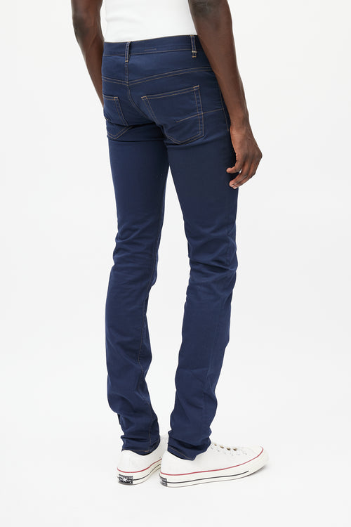 Dior Navy & Orange Contrast Stitch Skinny Trouser