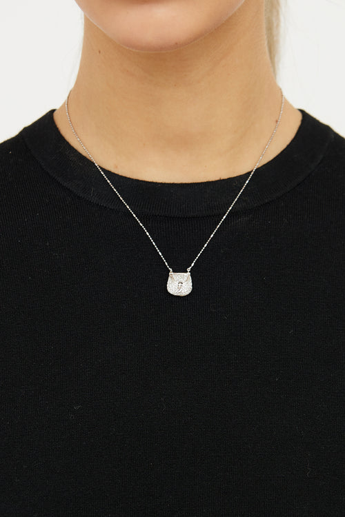 Fine Jewelry 18K White Gold & Diamond Purse Charm Necklace