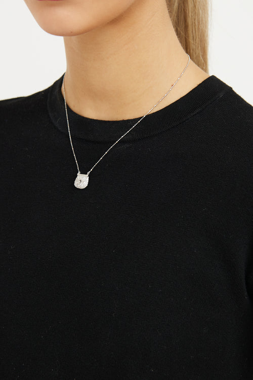 Fine Jewelry 18K White Gold & Diamond Purse Charm Necklace