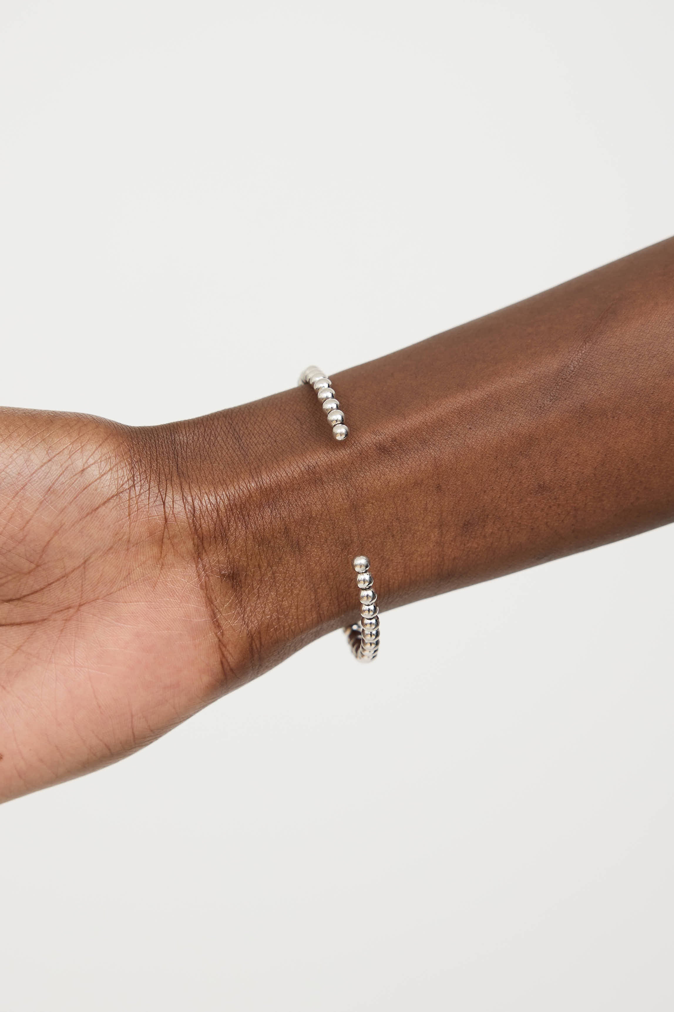 Fine JewelrySterling Silver Diamond Ball Bead Cuff
