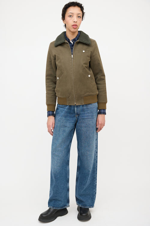 A.P.C. Sherpa Collar Zip Jacket