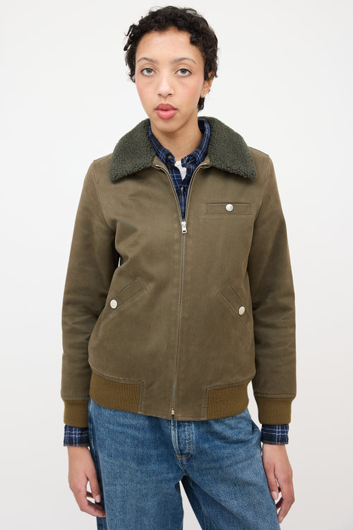 A.P.C. Sherpa Collar Zip Jacket