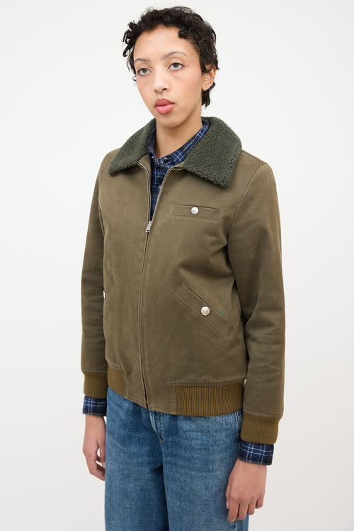 A.P.C. Sherpa Collar Zip Jacket