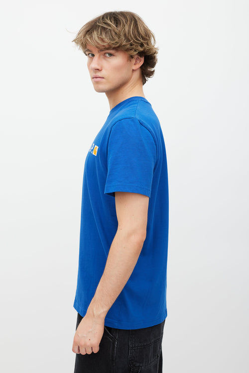 A.P.C. X Carhartt WIP Blue & White Logo T-Shirt