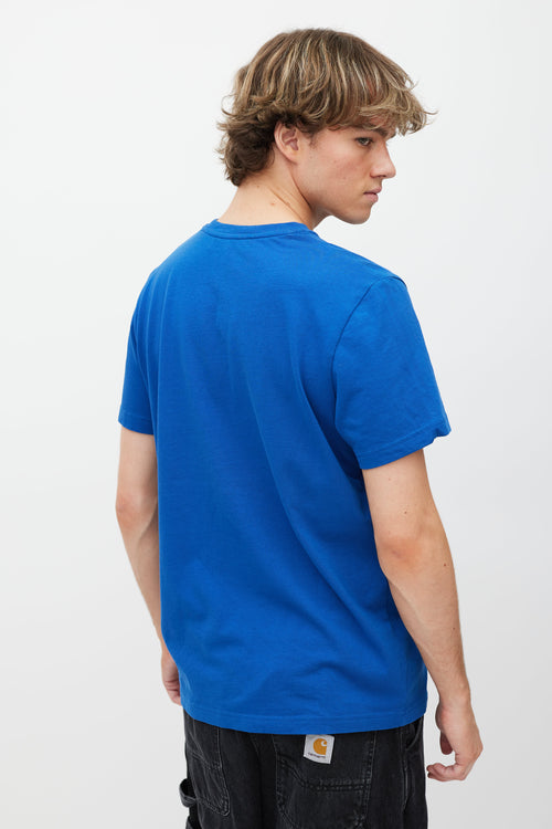 A.P.C. X Carhartt WIP Blue & White Logo T-Shirt