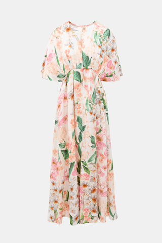 Aqua by Aqua Bendita Linen Floral Gesto Dress