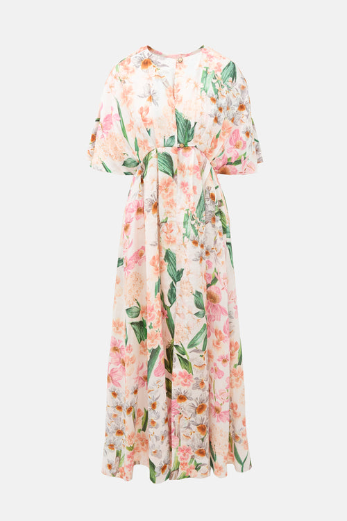 Aqua by Aqua Bendita Linen Floral Gesto Dress