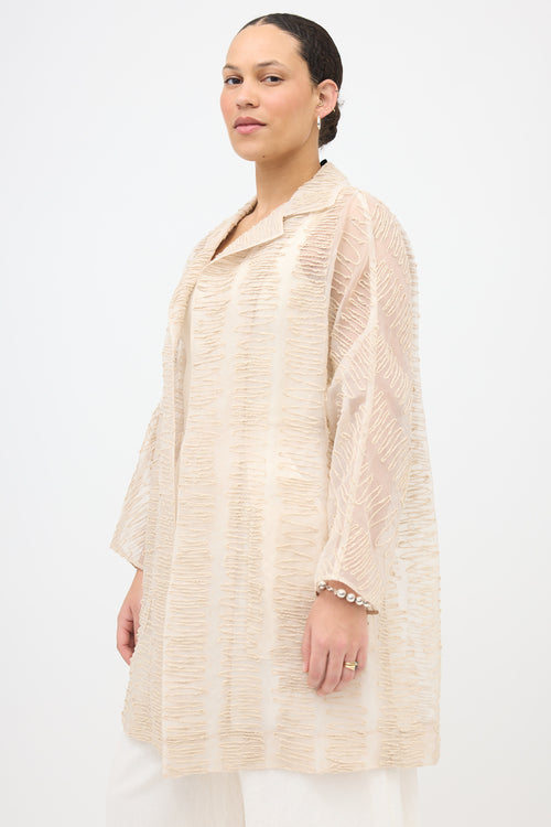 Akris Silk Embroidered Open Blazer
