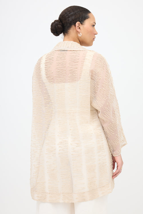 Akris Silk Embroidered Open Blazer