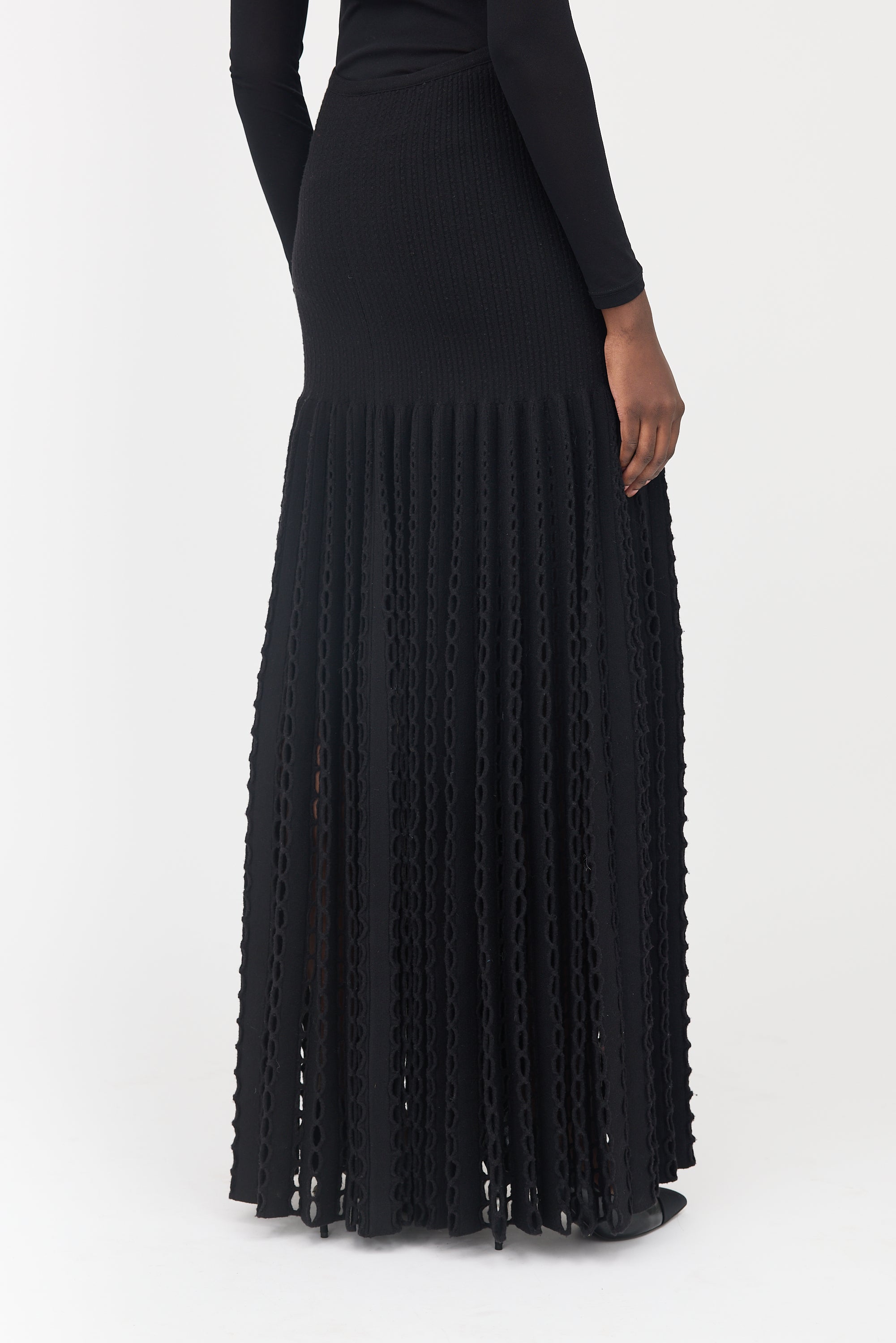 Alaïa Knit Pleated Maxi Skirt