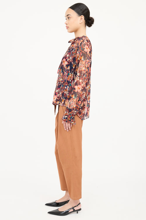 A.L.C. Frida Pattern Sheer Top