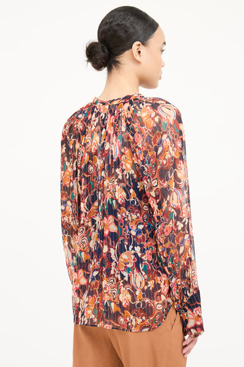 A.L.C. Frida Pattern Sheer Top