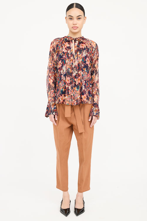 A.L.C. Frida Pattern Sheer Top