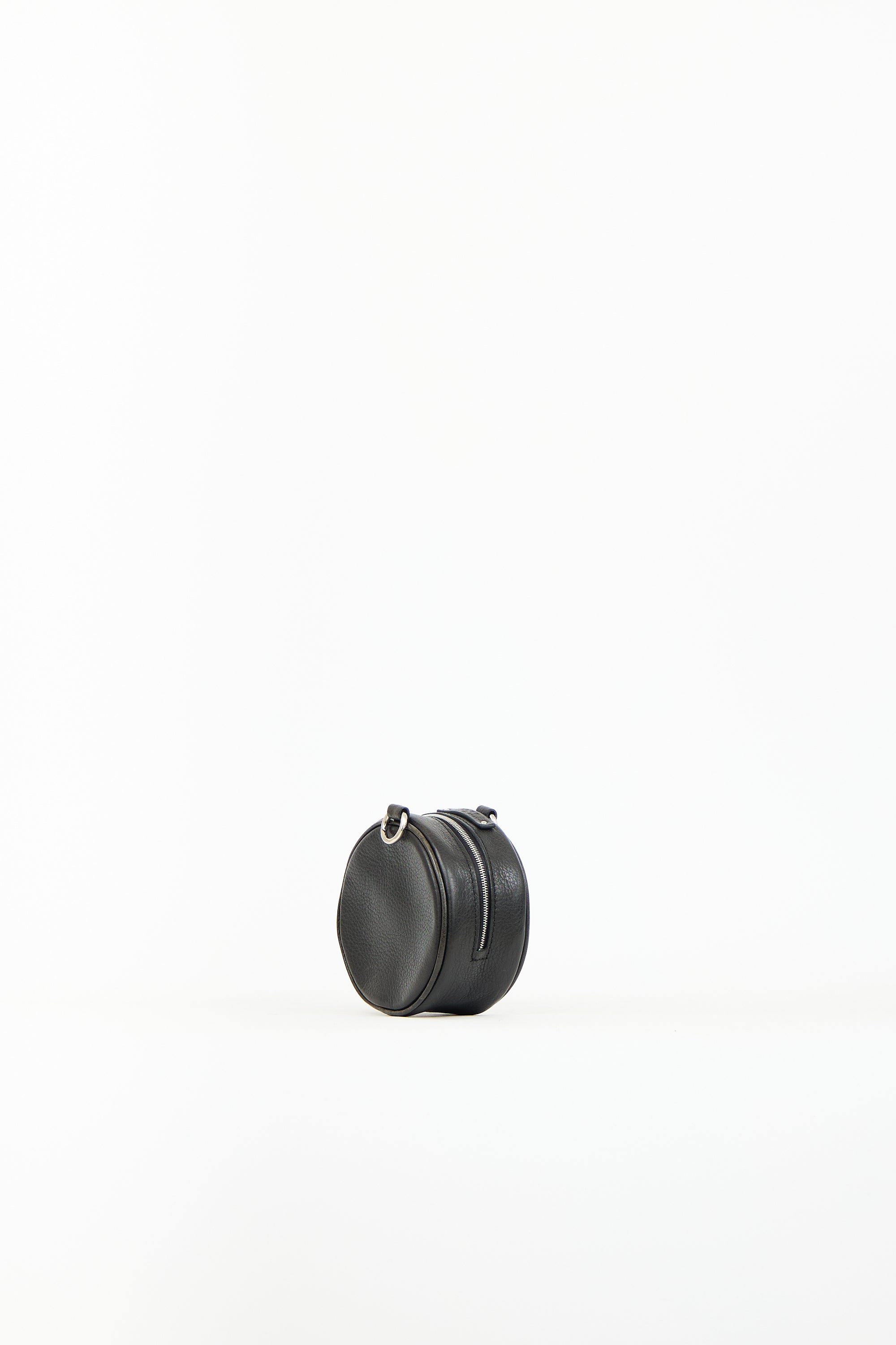1020 Alyx 9SM Black Leather Round Eclipse Bag