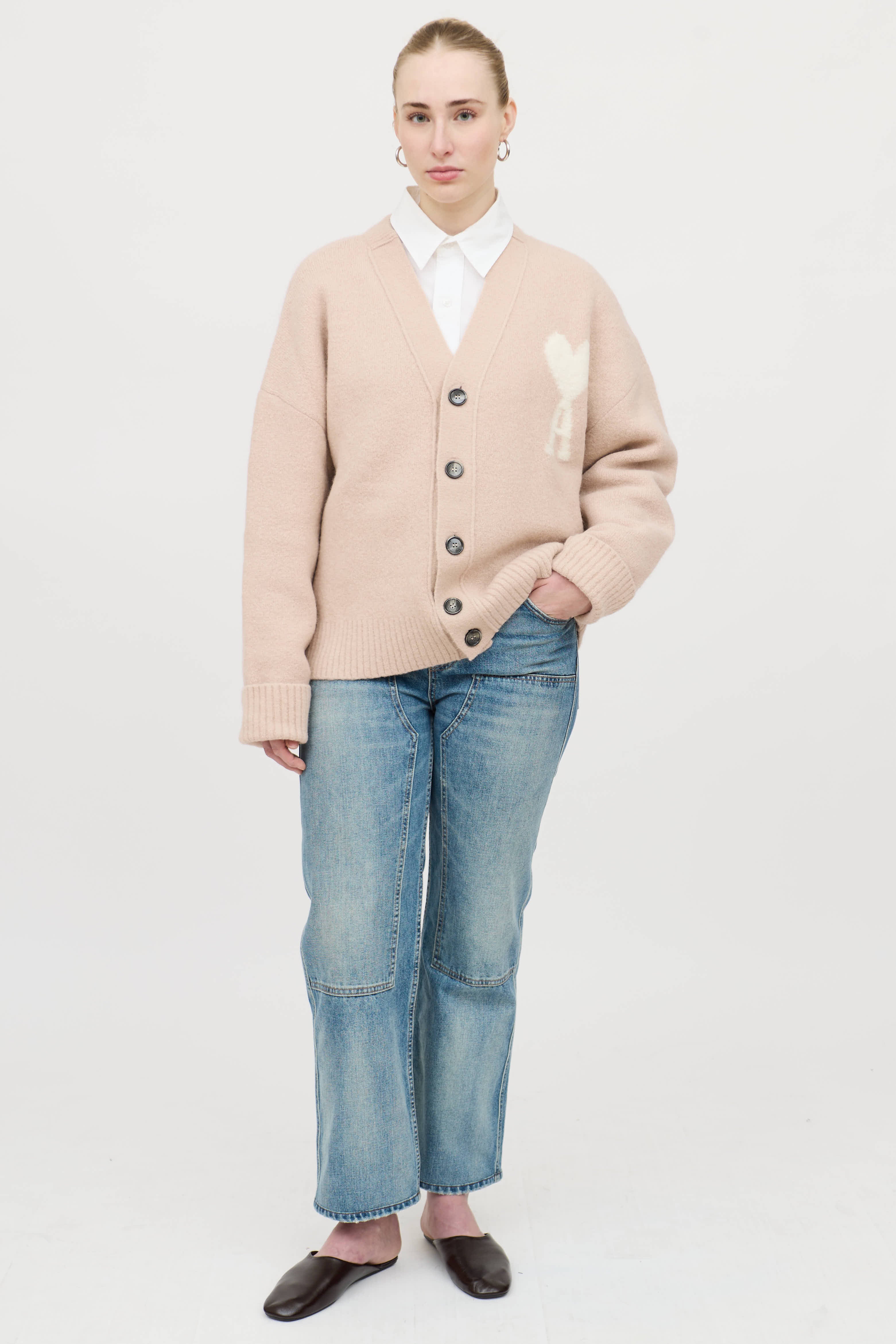 AMI Paris Wool Ami de Coeur Cardigan