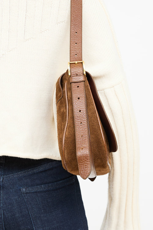 AMI Paris Suede Paname Paname Shoulder Bag