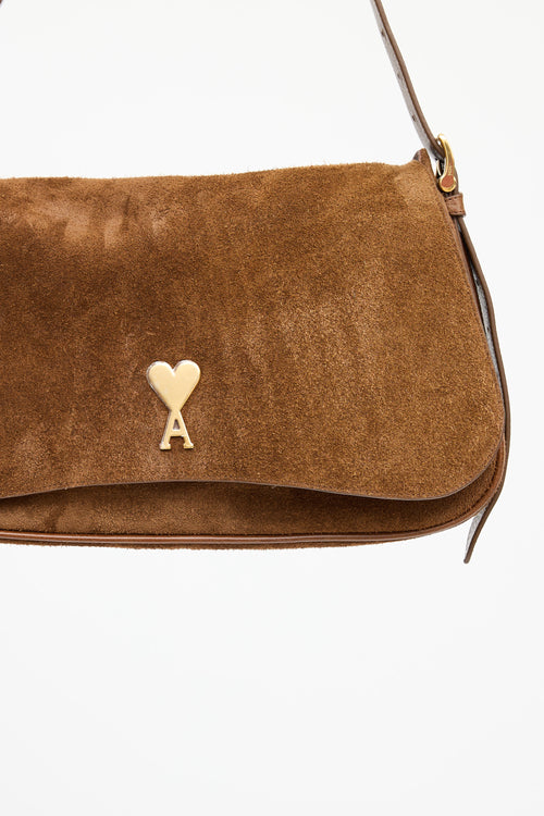 AMI Paris Suede Paname Paname Shoulder Bag