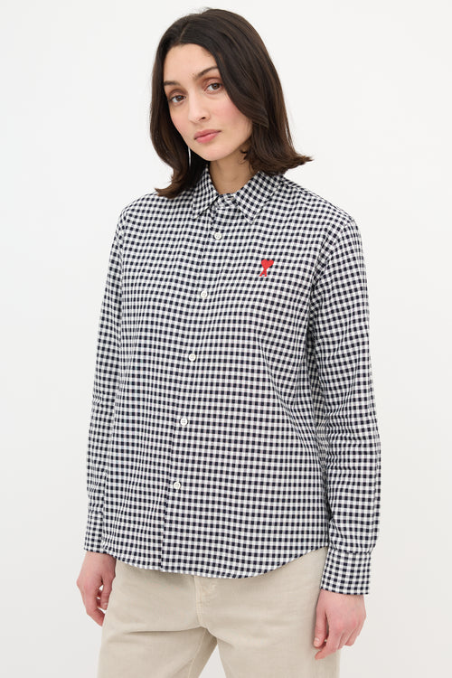 AMI Paris Gingham Button Up Shirt