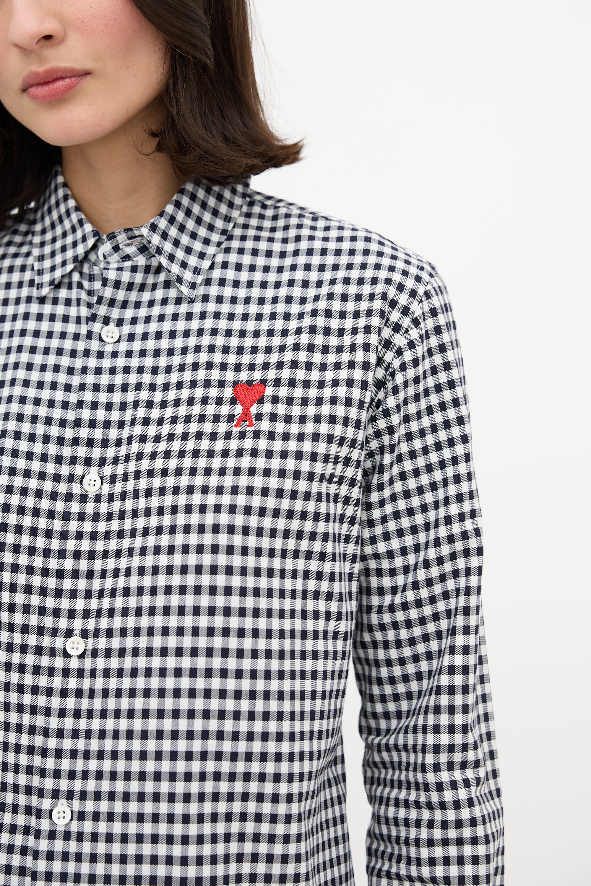 AMI Paris Gingham Button Up Shirt