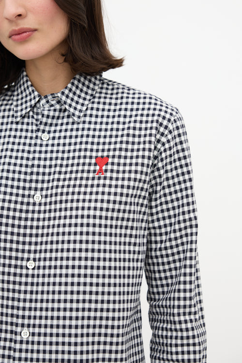 AMI Paris Gingham Button Up Shirt