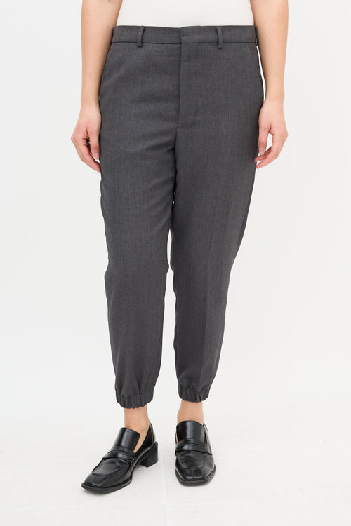 AMI Paris Wool Elasticized Hem Trouser