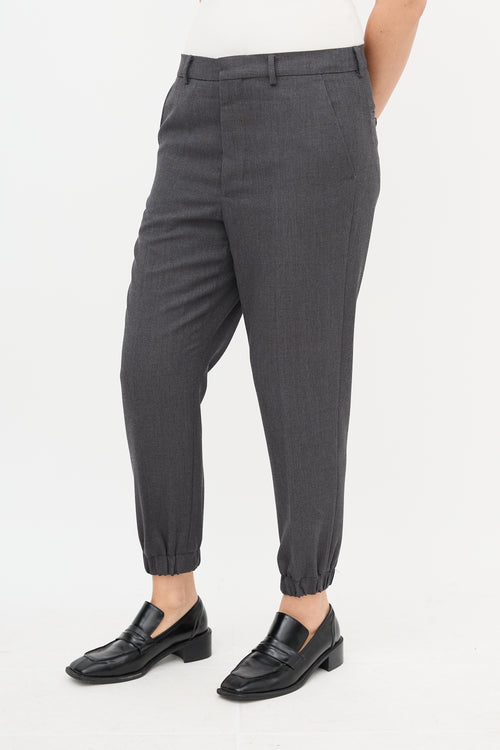 AMI Paris Wool Elasticized Hem Trouser