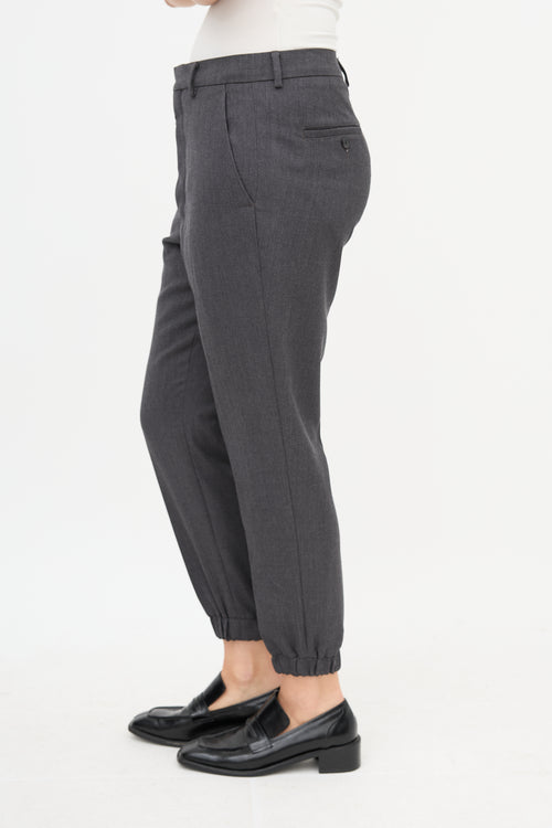 AMI Paris Wool Elasticized Hem Trouser