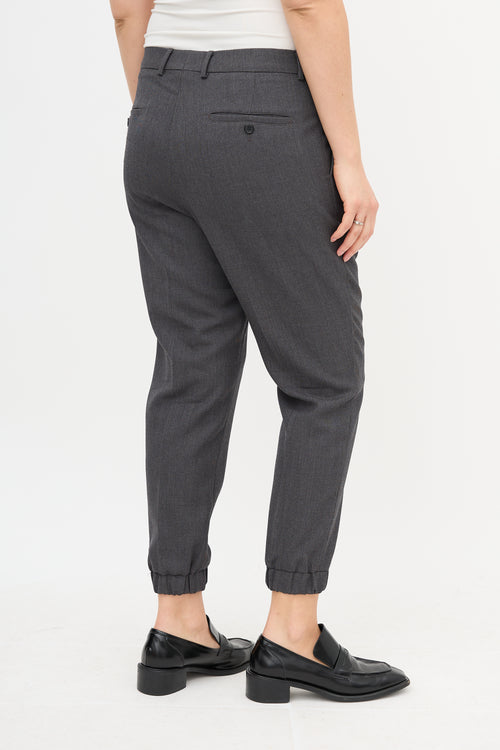 AMI Paris Wool Elasticized Hem Trouser