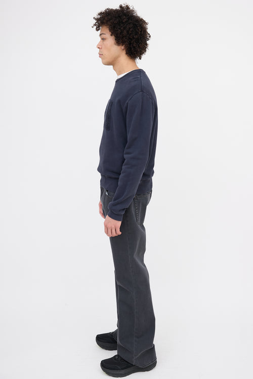 AMI Paris Terry Logo Crewneck Sweatshirt