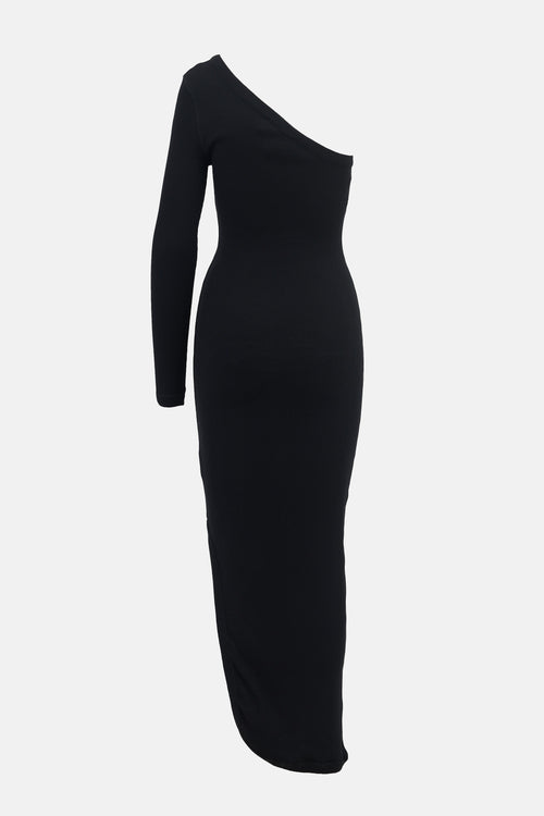 AMI Paris Ribbed One Shoulder Dress