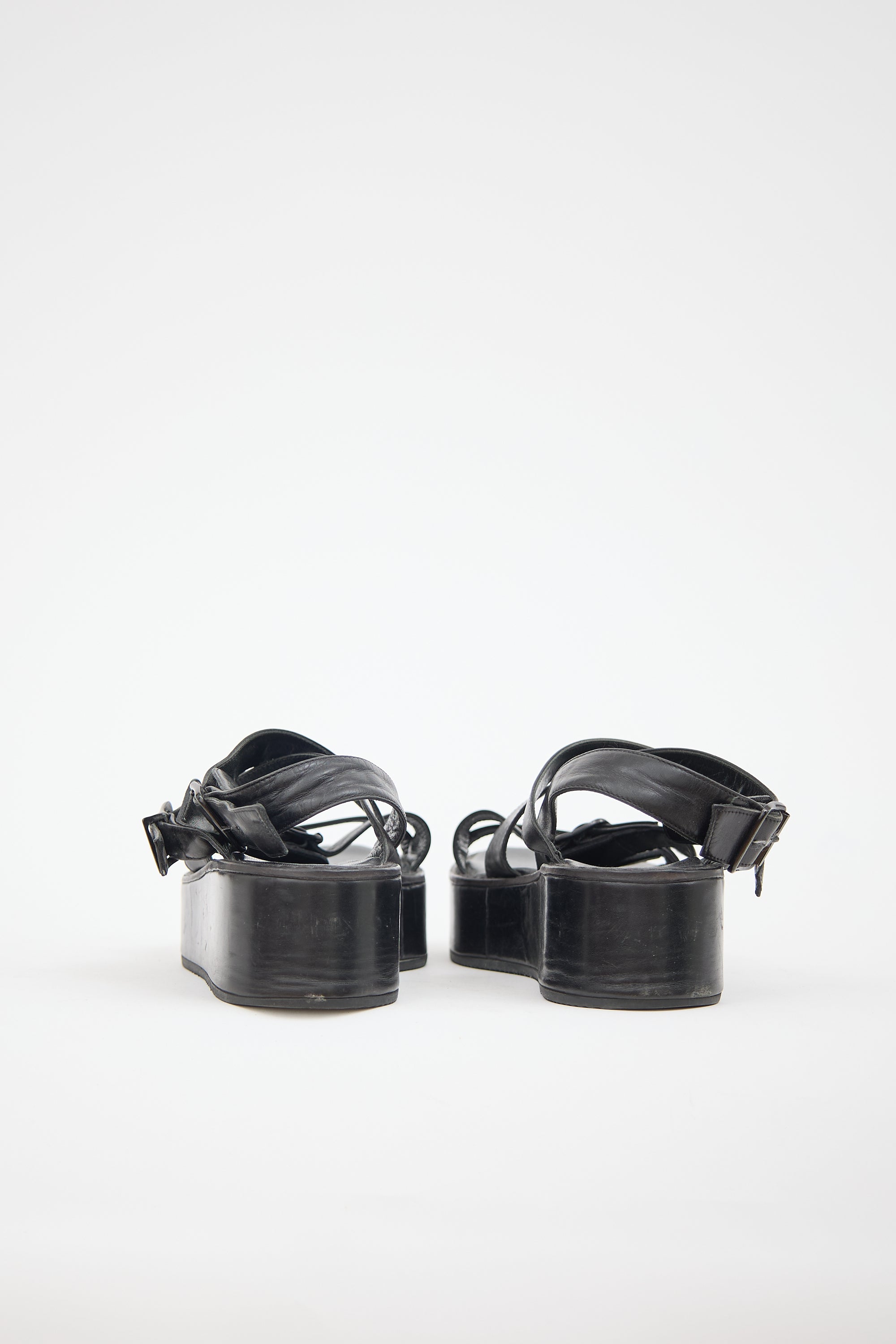 Ann Demeulemeester Leather Platform Sandal