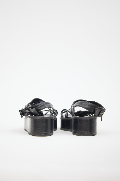 Ann Demeulemeester Leather Platform Sandal